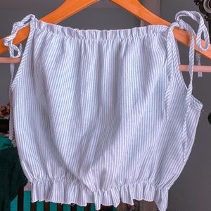 Brandy Melville Crop Top blue striped tank